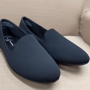 Time and Tru Memory Foam Flats, Size 8, Black